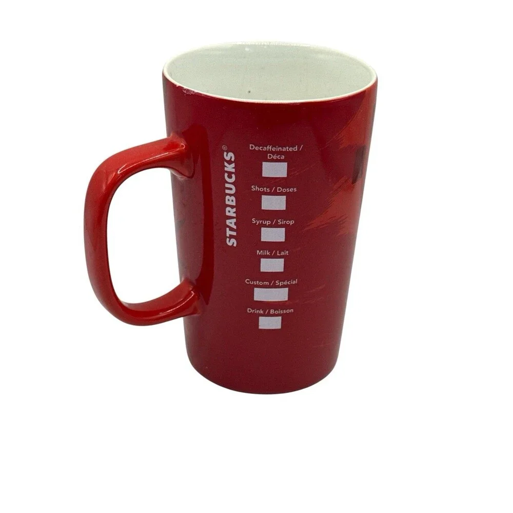 2014 Starbucks Tall Red Christmas Blend 12 oz.  Coffee Cup Mug.